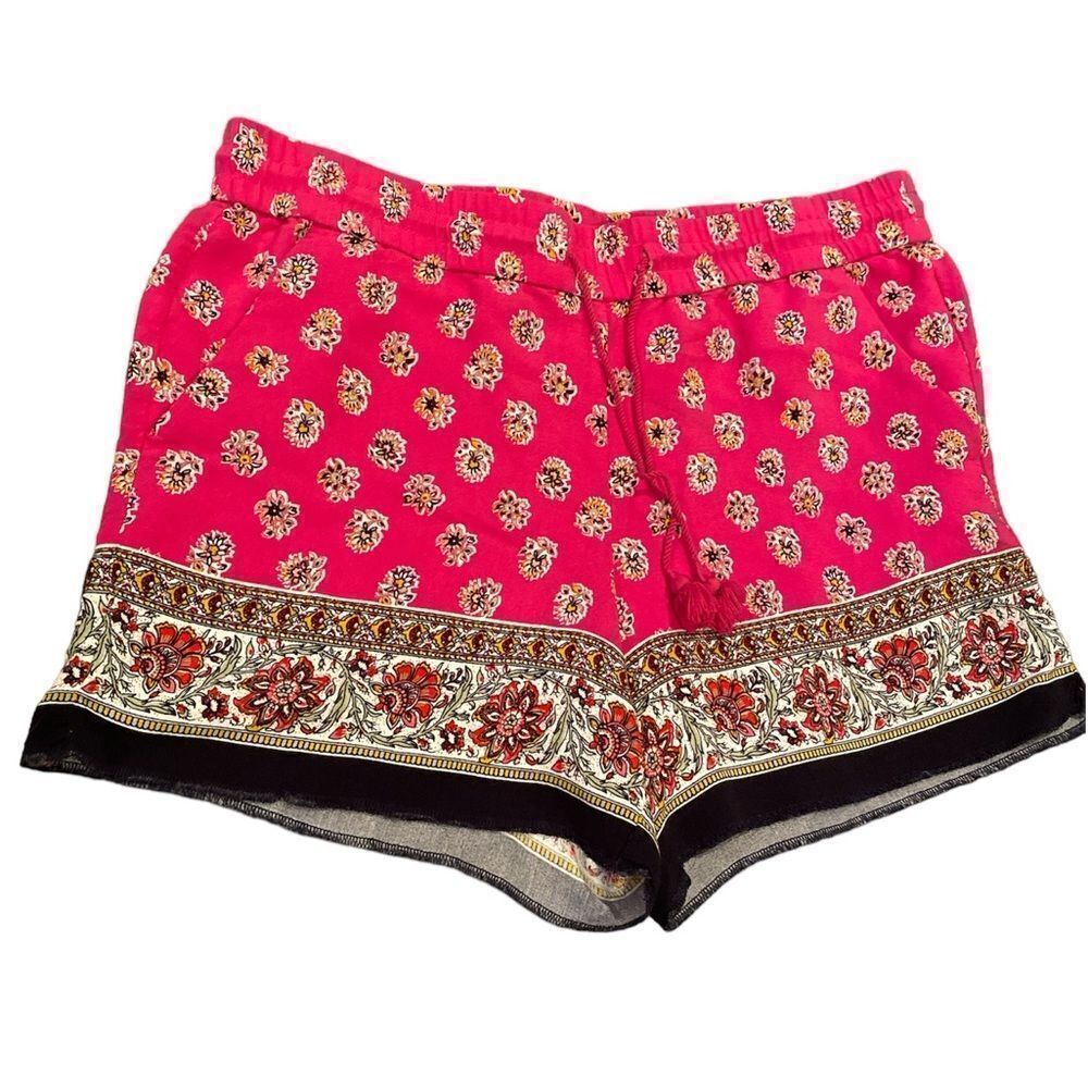 Loft Pink Floral Shorts Size Medium Pull On
